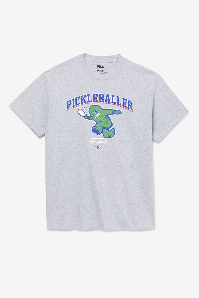 Fila Pickleballer Grey T-Shirt Mens - NZ 72896-EFCR